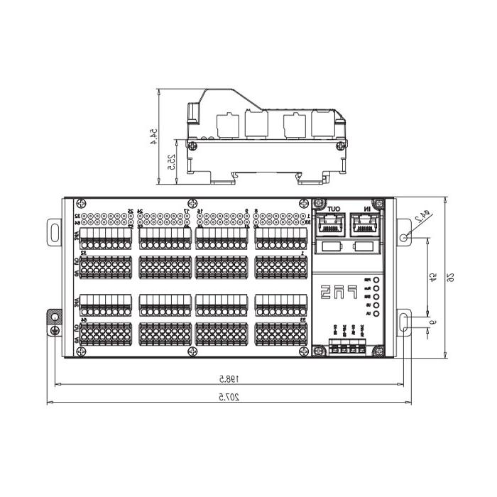 Profinet协议、IP20、64DI/DO 自适应配置、NPN、端子式、RJ45网口、远程模块、009A72